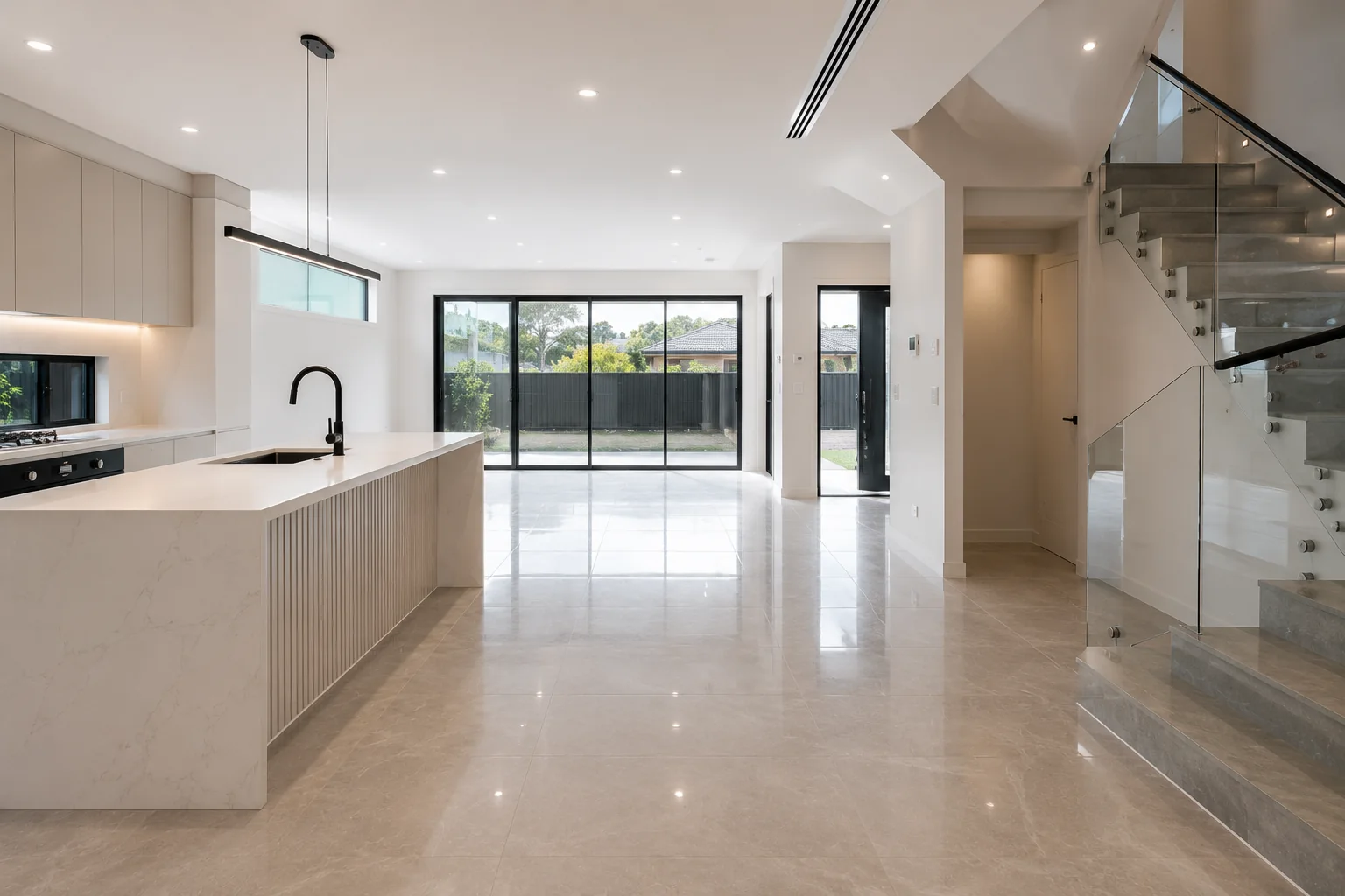 Newly completed home cleaned and ready for builder handover